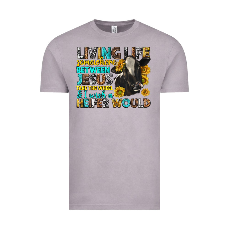 Living Life Somewhere Between Jesus Vintage Tee by texasbilliewilder | Teevron