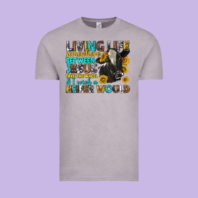 Living Life Somewhere Between Jesus Vintage Tee Designed By Texasbilliewilder