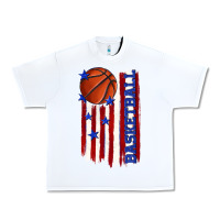 White basketball american flag Urban Heavy Tee - texasbilliewilder