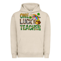 Pigment French Oak One Lucky Teacher St. Patricks Urban Hoodie - BundleAndBundleShop