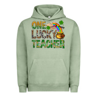 Pigment Oil Green One Lucky Teacher St. Patricks Urban Hoodie - BundleAndBundleShop