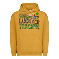 Pigment Peanut Butter One Lucky Teacher St. Patricks Urban Hoodie - BundleAndBundleShop