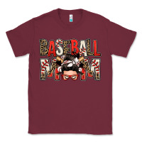 Burgundy baseball mom messy bun Classic Tee - Zillion Design Studio
