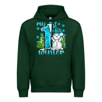 Forest Green My 1 St Winter With Cute Snowman Urban Hoodie - BundleAndBundleShop