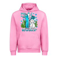 Fuchsia Pink My 1 St Winter With Cute Snowman Urban Hoodie - BundleAndBundleShop