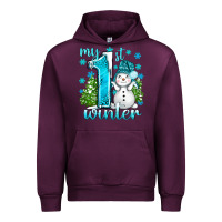 Mauve Wine My 1 St Winter With Cute Snowman Urban Hoodie - BundleAndBundleShop