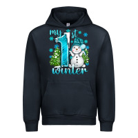 Navy My 1 St Winter With Cute Snowman Urban Hoodie - BundleAndBundleShop
