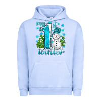 Pigment Grape Ice My 1 St Winter With Cute Snowman Urban Hoodie - BundleAndBundleShop