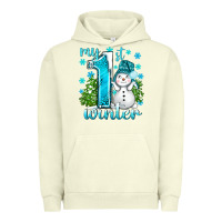 Pigment Pistachio My 1 St Winter With Cute Snowman Urban Hoodie - BundleAndBundleShop