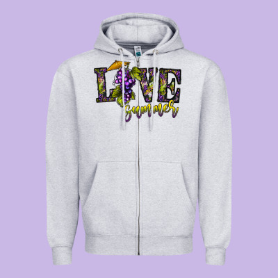Love Summer Zipper Hoodie Designed By Cowhidedigitalart