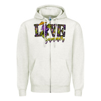Oatmeal Heather love summer Zipper Hoodie - CowhideDigitalArt