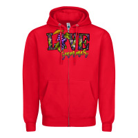 Red love summer Zipper Hoodie - CowhideDigitalArt