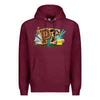 Burgundy pt physical therapist western Premium Hoodie - NancyCooperArtShop