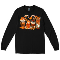 Black Fall Coffee Cups Long Sleeve Tee - texasbilliewilder