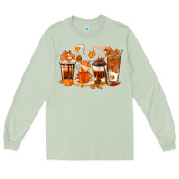 Matcha Fall Coffee Cups Long Sleeve Tee - texasbilliewilder