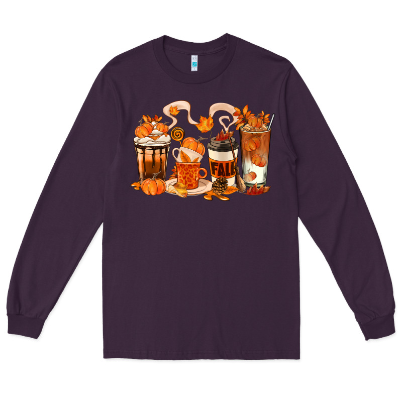 Fall Coffee Cups Long Sleeve Tee by texasbilliewilder | Teevron
