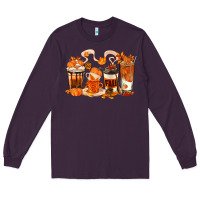 Plum Fall Coffee Cups Long Sleeve Tee - texasbilliewilder