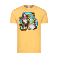 Vintage Mustard Easter Gnomes Egg Sunflowers Truck Vintage Tee - RanaPortraitStore