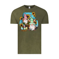 Vintage Olive Easter Gnomes Egg Sunflowers Truck Vintage Tee - RanaPortraitStore