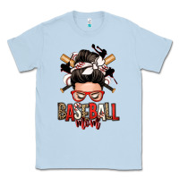 Dusty Blue baseball mom messy bun Classic Tee - Zillion Design Studio