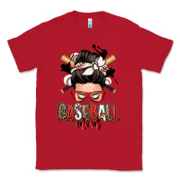 Red baseball mom messy bun Classic Tee - Zillion Design Studio