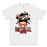 White baseball mom messy bun Classic Tee - Zillion Design Studio