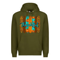 Army Green thankful brushstrokes Premium Hoodie - AdoDesignShop