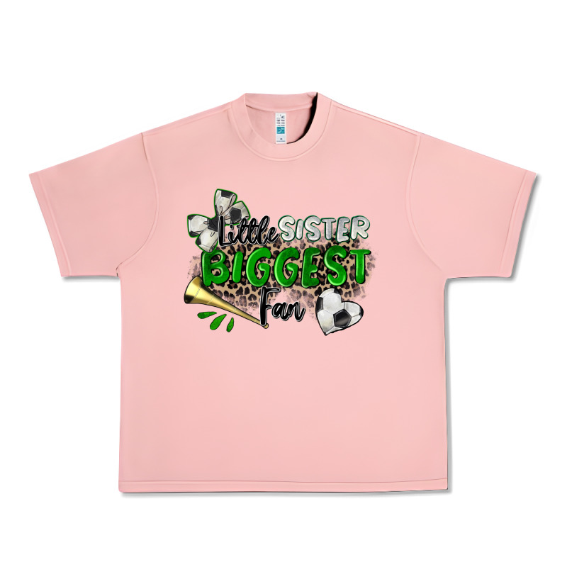 Little Sister Biggest Fan Soccer Urban Heavy Tee by Zillion Design Studio | Teevron