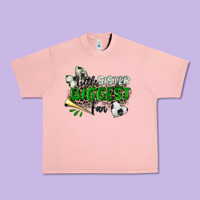 Little Sister Biggest Fan Soccer Urban Heavy Tee Designed By Zillion Design Studio
