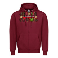 Burgundy just a girl who loves christmas with cookies Zipper Hoodie - FaDigitalArtStudio
