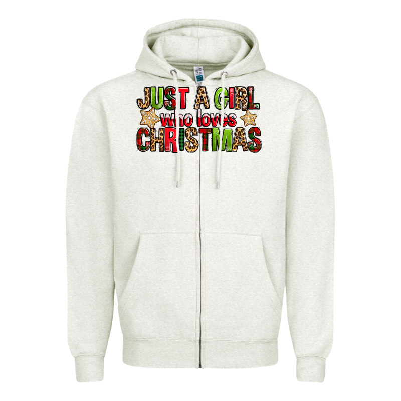 Just A Girl Who Loves Christmas With Cookies Zipper Hoodie by FaDigitalArtStudio | Teevron