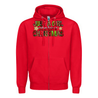 Red just a girl who loves christmas with cookies Zipper Hoodie - FaDigitalArtStudio