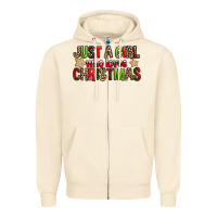 Sandshell just a girl who loves christmas with cookies Zipper Hoodie - FaDigitalArtStudio
