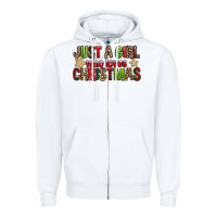 White just a girl who loves christmas with cookies Zipper Hoodie - FaDigitalArtStudio