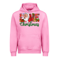 Fuchsia Pink Love Christmas With Santa Urban Hoodie - BundleAndBundleShop
