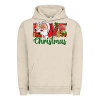 Pigment French Oak Love Christmas With Santa Urban Hoodie - BundleAndBundleShop