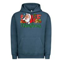Pigment Midnight Navy Love Christmas With Santa Urban Hoodie - BundleAndBundleShop