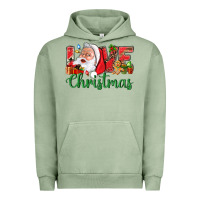 Pigment Oil Green Love Christmas With Santa Urban Hoodie - BundleAndBundleShop