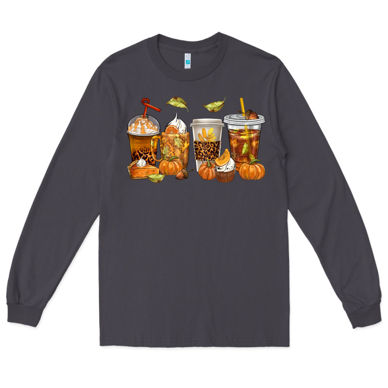 Fall Coffee Cups Long Sleeve Tee by texasbilliewilder | Teevron