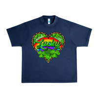 Navy lucky heart with leopard Urban Heavy Tee - RanaPortraitStore