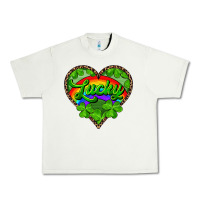 Pistachio lucky heart with leopard Urban Heavy Tee - RanaPortraitStore