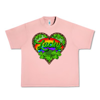 Salmon lucky heart with leopard Urban Heavy Tee - RanaPortraitStore