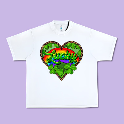 Urban Heavy Tee lucky heart with leopard