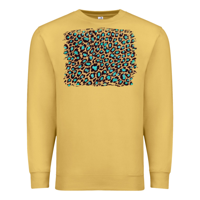 Leopard With Turquoise Glitter Premium Sweatshirt by Artiststas | Teevron