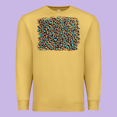 Leopard With Turquoise Glitter Premium Sweatshirt Designed By Artiststas