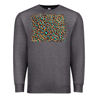Charcoal Heather leopard with turquoise glitter Premium Sweatshirt - Artiststas