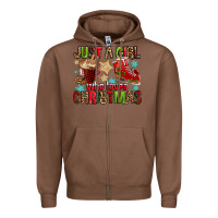 Chestnut just a girl who loves christmas Zipper Hoodie - FaDigitalArtStudio