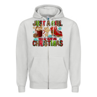Just A Girl Who Loves Christmas Zipper Hoodie | Teevron