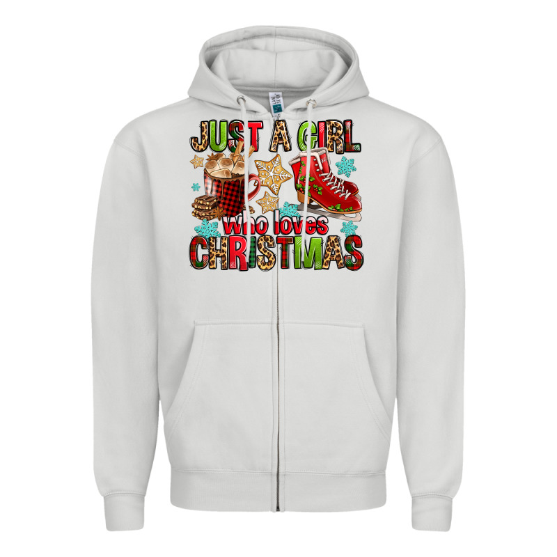 Just A Girl Who Loves Christmas Zipper Hoodie by FaDigitalArtStudio | Teevron