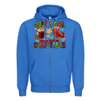 True Royal just a girl who loves christmas Zipper Hoodie - FaDigitalArtStudio